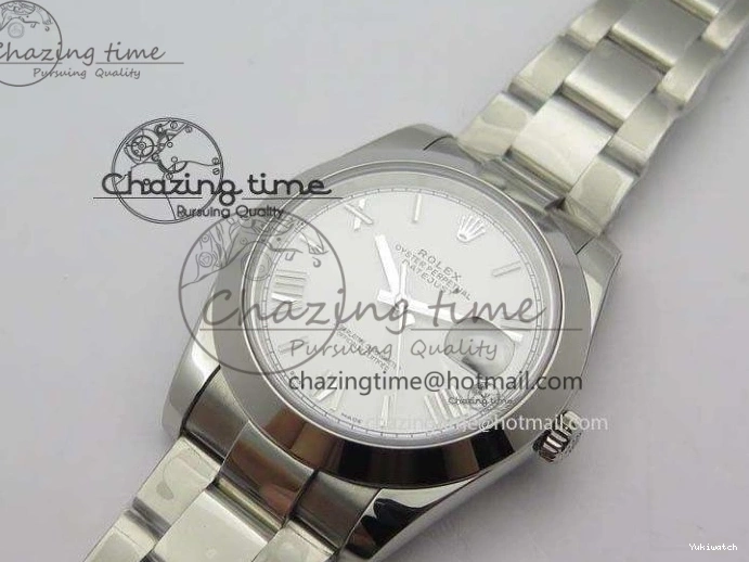 1:1 DateJust SS White Bracelet Dial Edition 41mm On Noob SS Best Roman 126300 A3235 0425
